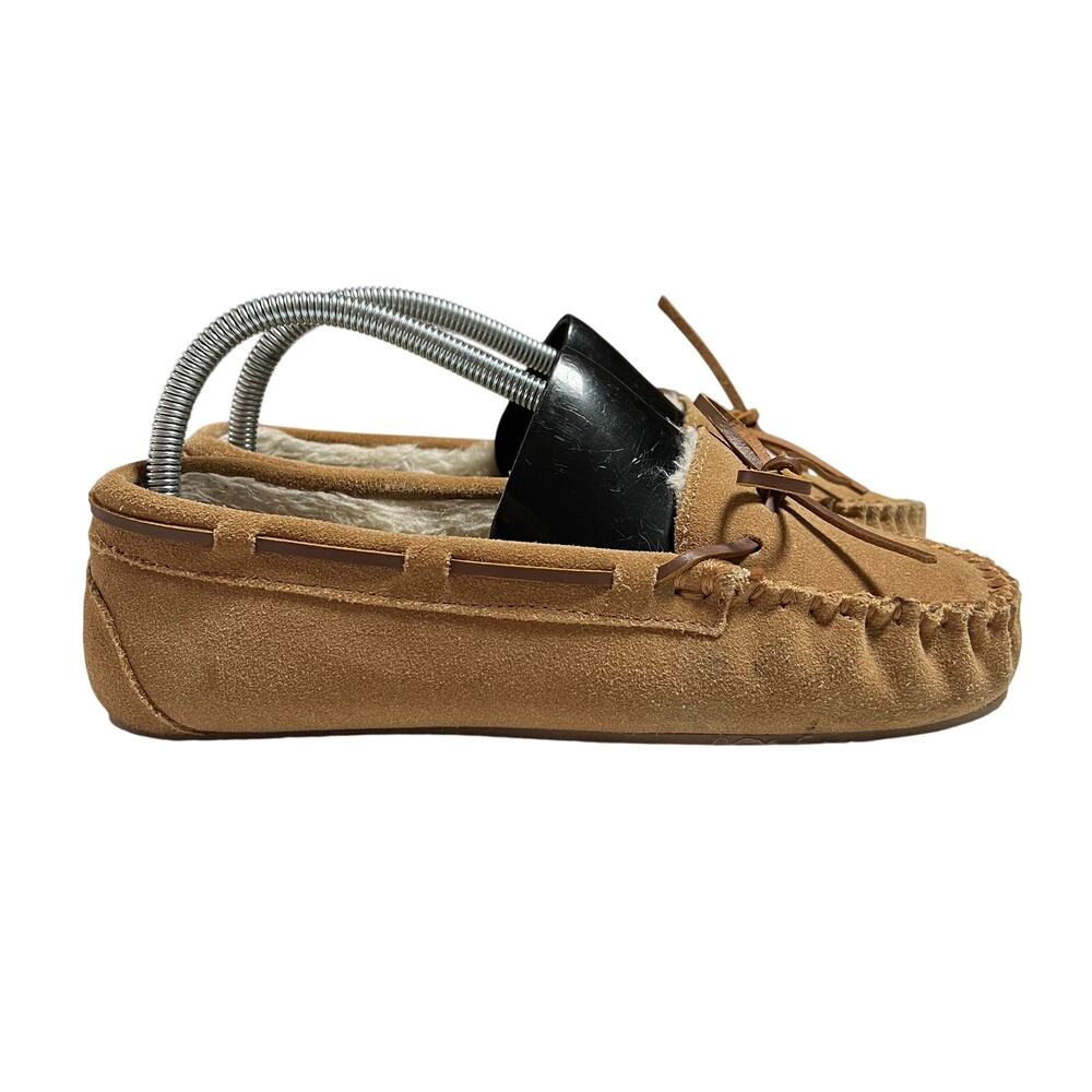 Minnetonka Women's Cally Moccasin Slipper Size 8M Leather Comfort Fur Lined Boho